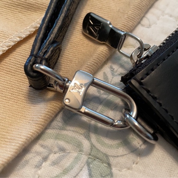 LOUIS VUITTON Playphone 8+ Coin Purse Wallet N60106 Damier Graphite Black Blue - Picture 10 of 10